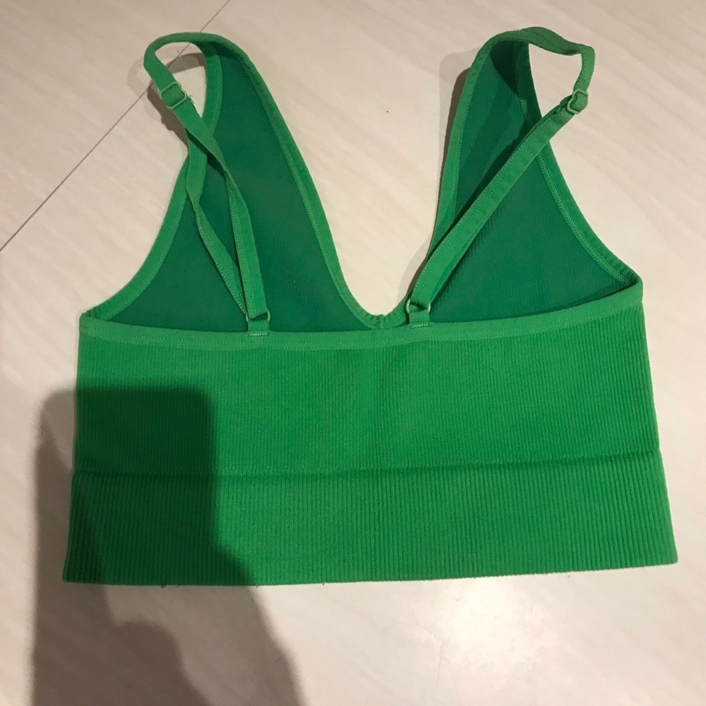 Garage Vibrant Green Ribbed Crop Top - Picture 2 of 3